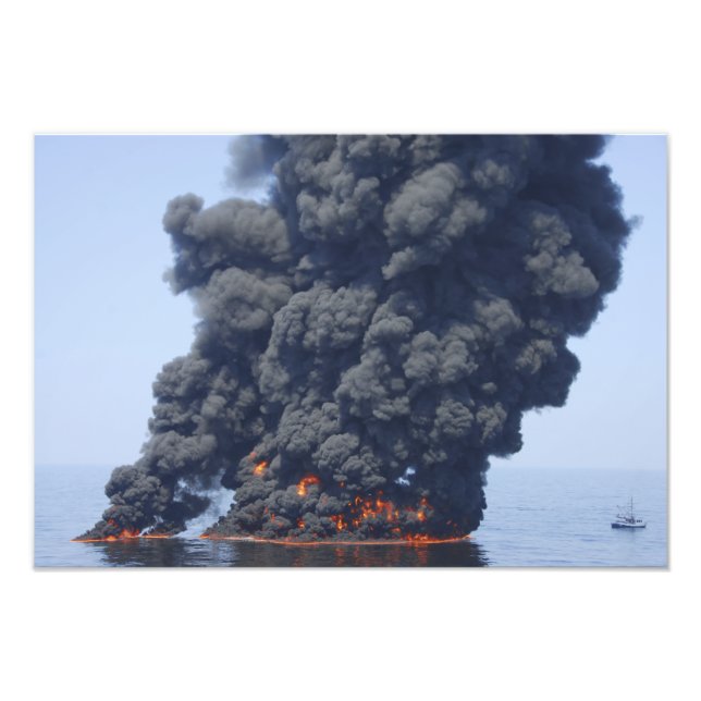 Dark clouds of smoke and fire emerge 2 photo print (Front)