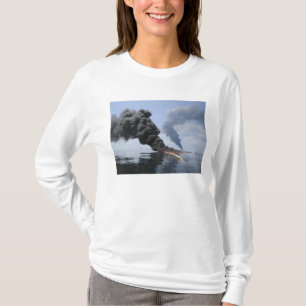 Dark clouds of smoke and fire emerge 3 T-Shirt
