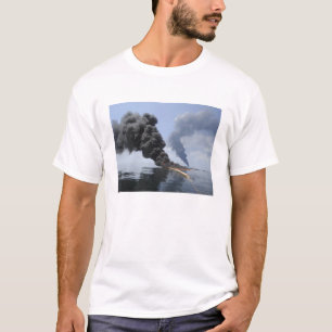 Dark clouds of smoke and fire emerge 3 T-Shirt