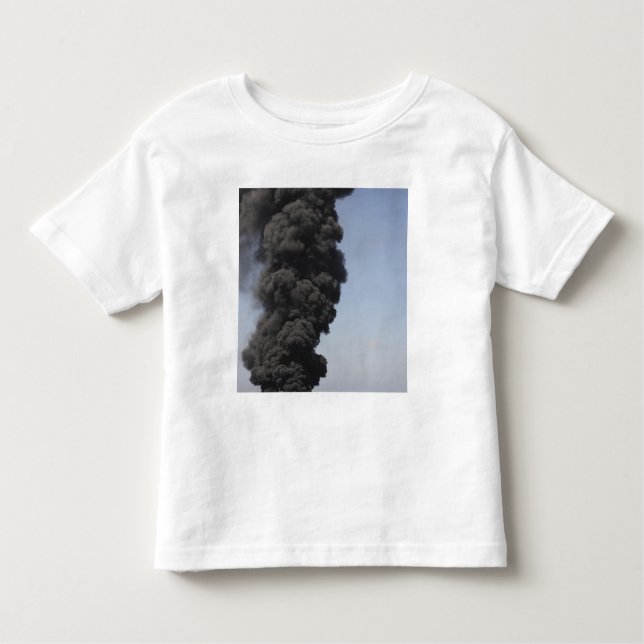 Dark clouds of smoke and fire emerge toddler T-Shirt (Front)