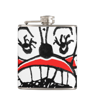 Dark Clown Drawing Hip Flask