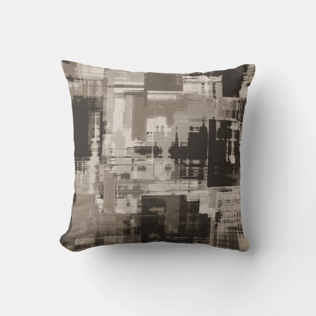 Dark Coffee Brown Abstract Trendy  Cushion (Front)
