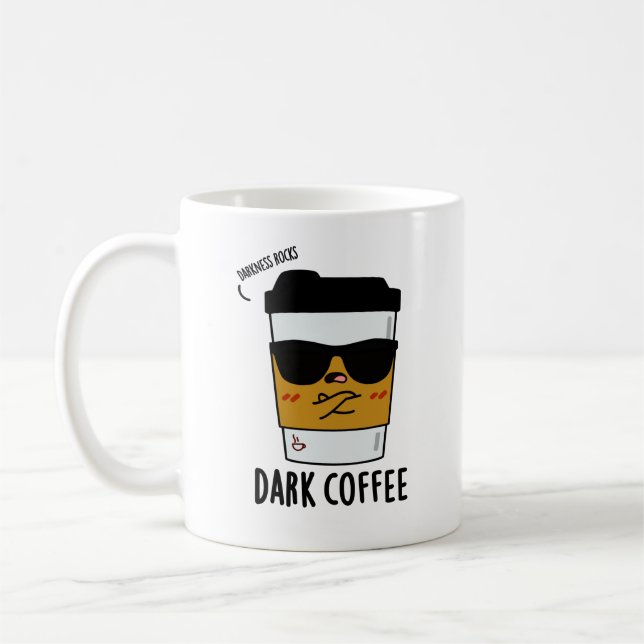 Dark Coffee Funny Espresso Pun Coffee Mug (Left)