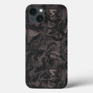 Dark Coffee Swirl Aesthetic iPhone 13 Case