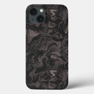 Dark Coffee Swirl Aesthetic iPhone 13 Case