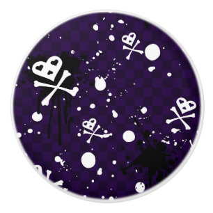 Dark Colour Emo Pattern With Paint Ceramic Knob