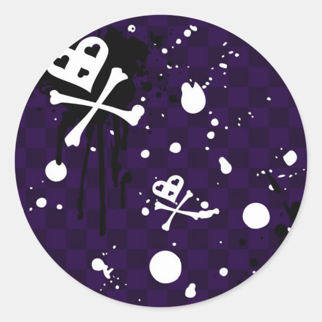 Dark Colour Emo Pattern With Paint Classic Round Sticker (Front)
