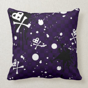 Dark Colour Emo Pattern With Paint Cushion