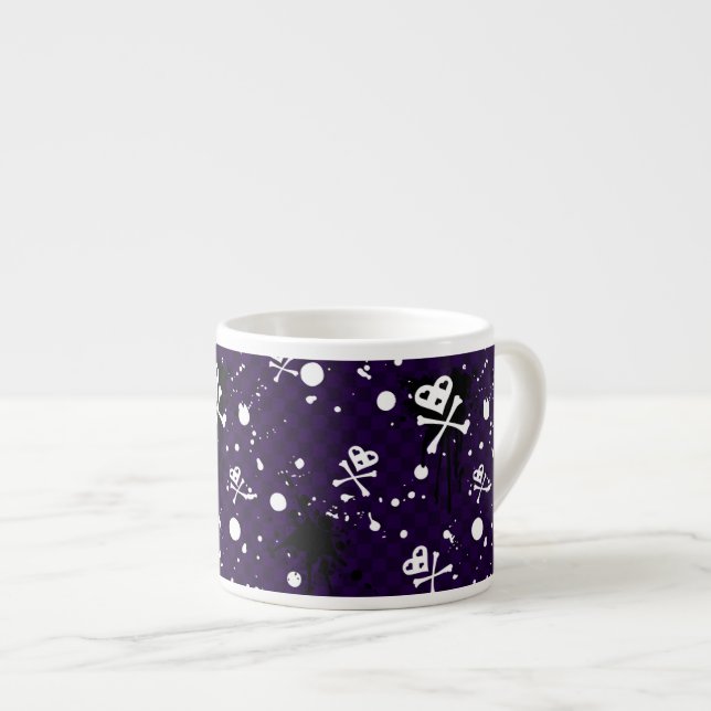 Dark Colour Emo Pattern With Paint Espresso Cup (Front Right)