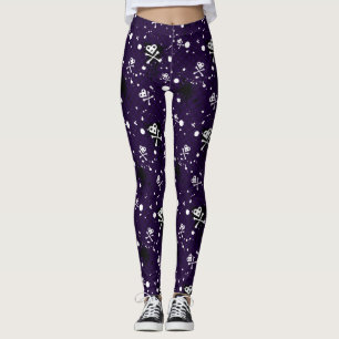 Dark Colour Emo Pattern With Paint Leggings