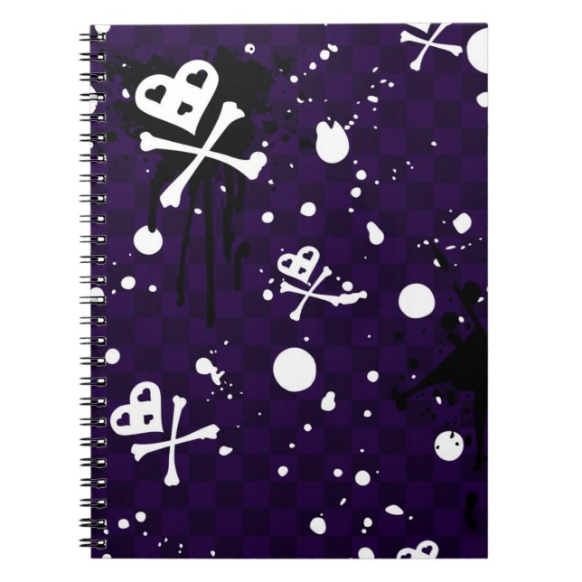 Dark Colour Emo Pattern With Paint Notebook (Front)