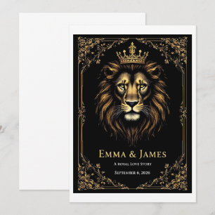 Dark [Colour] Lion Wedding Welcome Poster Royal Go Invitation