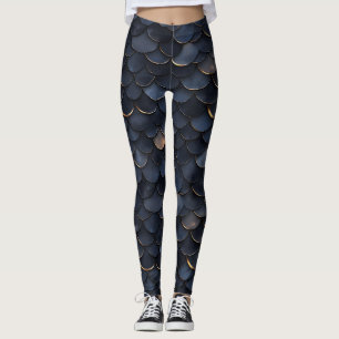 Dark Colour Scale Pattern Leggings