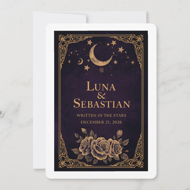 Dark [Colour] Wedding Welcome Poster Sign Romantic Invitation (Front)