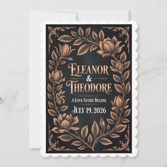 Dark [Colour] Wedding Welcome Poster Sign Romantic Invitation (Front)