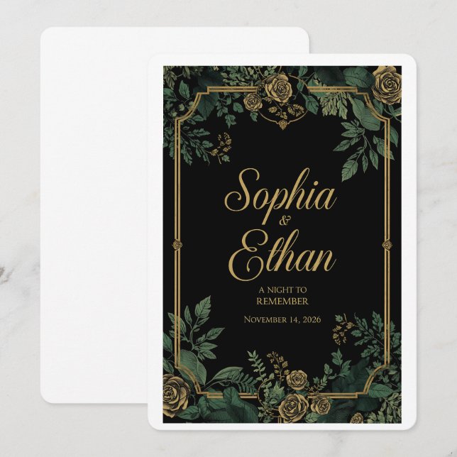 Dark [Colour] Wedding Welcome Poster Sign Romantic Invitation (Front/Back)