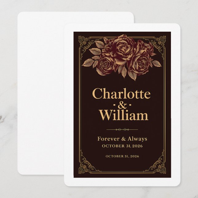 Dark [Colour] Wedding Welcome Poster Sign Romantic Invitation (Front/Back)
