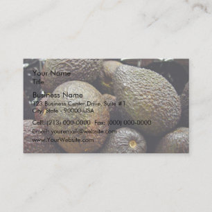 Dark-coloured avocado fruit business card