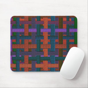 Dark coloured 'plaid' in cloth or canvas look mouse pad