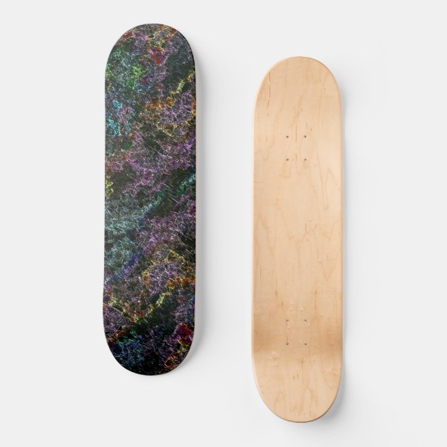 Dark coloured texture, corroded or destroyed spong skateboard (Front)