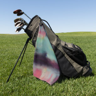 Dark colourful abstract blend golf towel