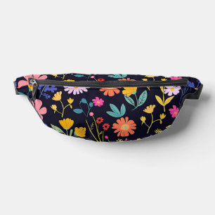 Dark Colourful Ditsy Floral Bohemian Pattern Bum Bags