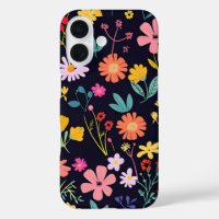 Dark Colourful Ditsy Floral Bohemian Pattern
