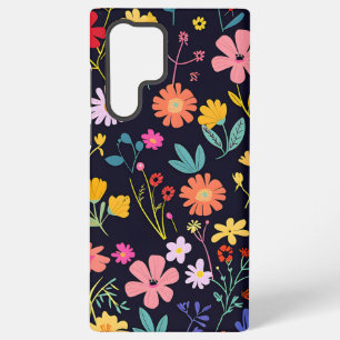 Dark Colourful Ditsy Floral Bohemian Pattern Samsung Galaxy Case