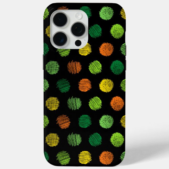 Dark Colourful Pattern iPhone 14 Pro Max Case (Back)