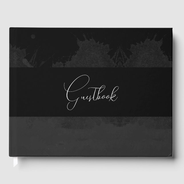Dark Colourized Gothic Background Wedding Guest Book (Front)