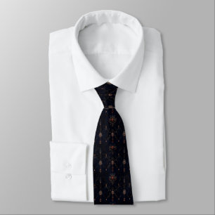 Dark Colours Delicate Pattern Tie