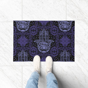 Dark Colours Hamsa Hand Good Fortune Beautiful Doormat