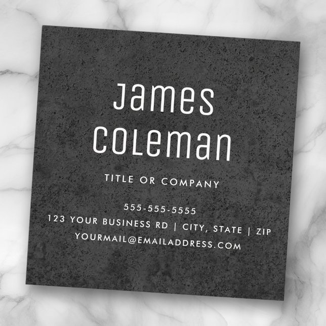 Dark concrete custom logo modern masculine square business card (Dark concrete custom logo modern masculine square business card)