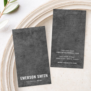 Dark concrete grunge modern masculine vertical business card