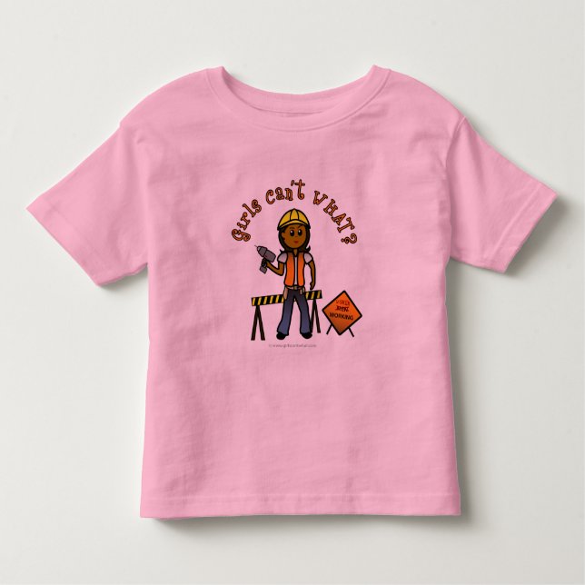 Dark Construction Girl Toddler T-Shirt (Front)