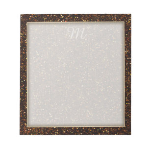 Dark Copper Bronze Orange Glitter Notepad