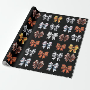 Dark Coquette sports bow Wrapping Paper