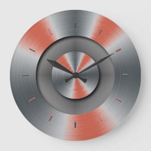 Dark Coral Overtones Colour Design Large Clock
