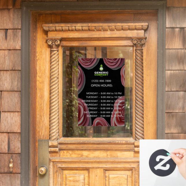 Dark Corporate Branded Custom Company Hours (Home Door)