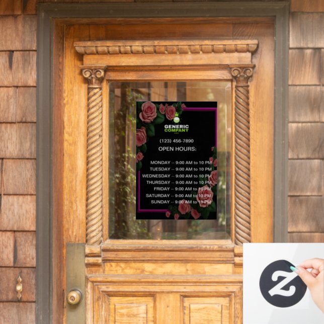 Dark Corporate Branded Custom Company Hours (Home Door)