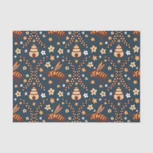 Dark Cottagecore Bees & Beehives Botanical Tissue Paper
