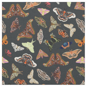 Dark Cottagecore Moths Nature Fabric