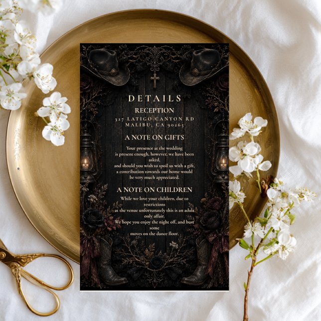 Dark Country Goth Wedding Enclosure Card (Creator Uploaded)