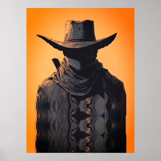 Dark Cowboy Outlaw Wall Art Print (Front)
