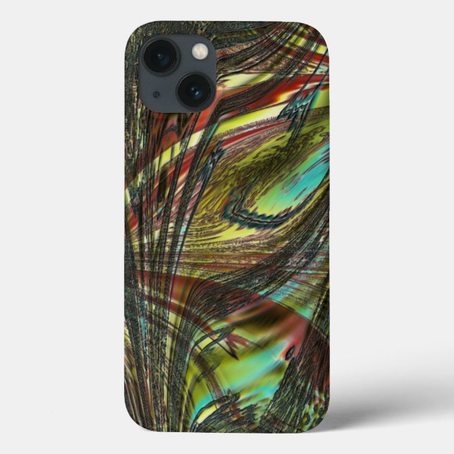 Dark crossed peacock feathers Case-Mate iPhone case (Back)