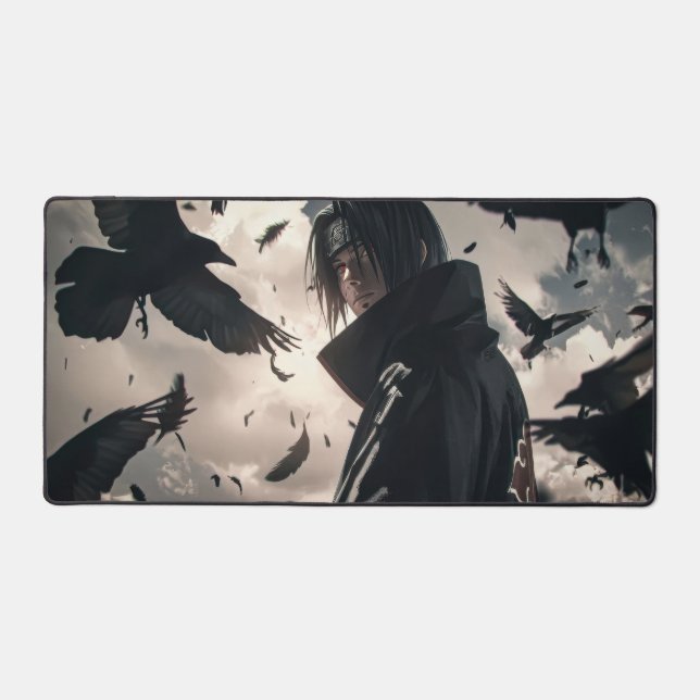 Dark Crow Shinobi - Mysterious Ninja Aura Desk Mat (Front)