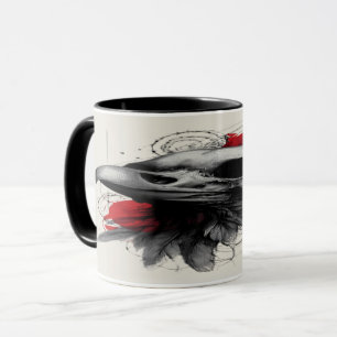 Dark Crow Skull Gothic Grunge Art Mug