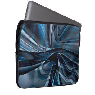 Dark curved polished overlapping twisted strokes laptop sleeve