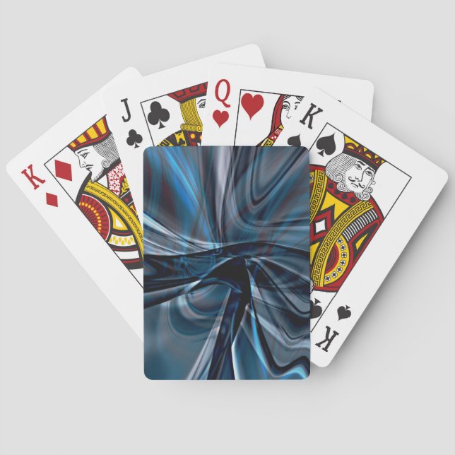 Dark curved polished overlapping twisted strokes   playing cards (Back)