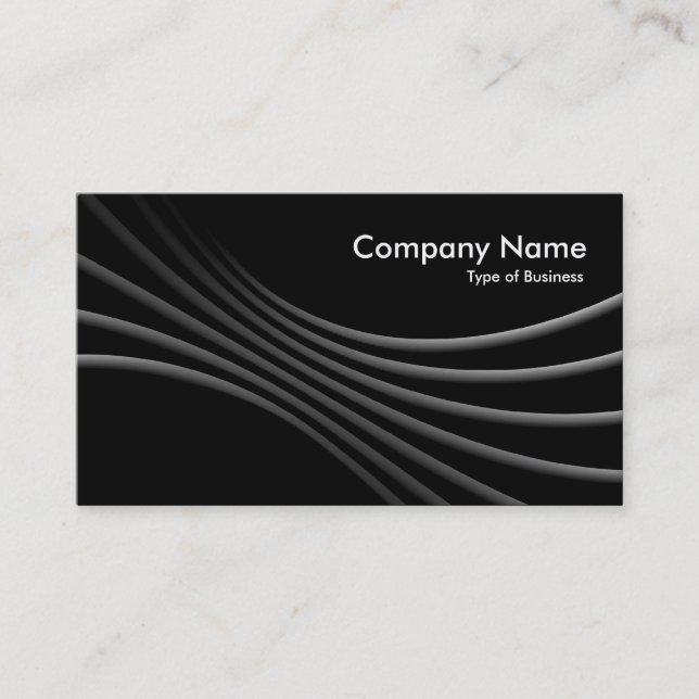 Dark Curves 3d - Black Business Card (Front)